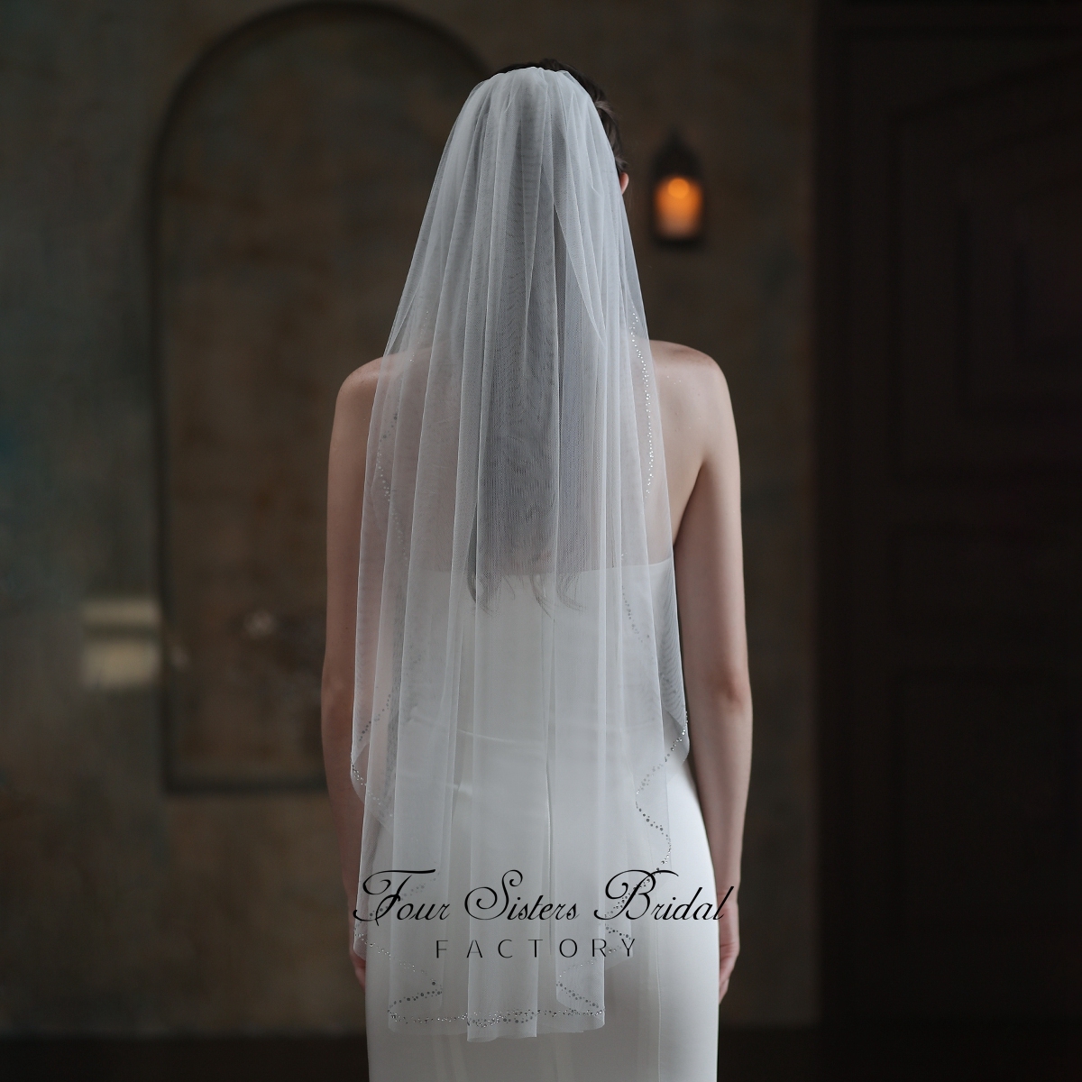 37 Inches Beading Bridal Veils