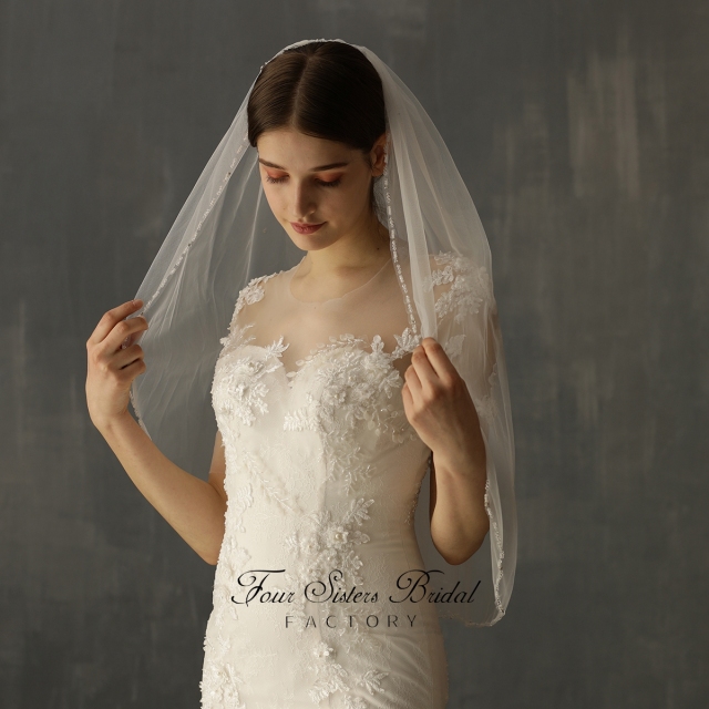31  Inches Beading Bridal Veils