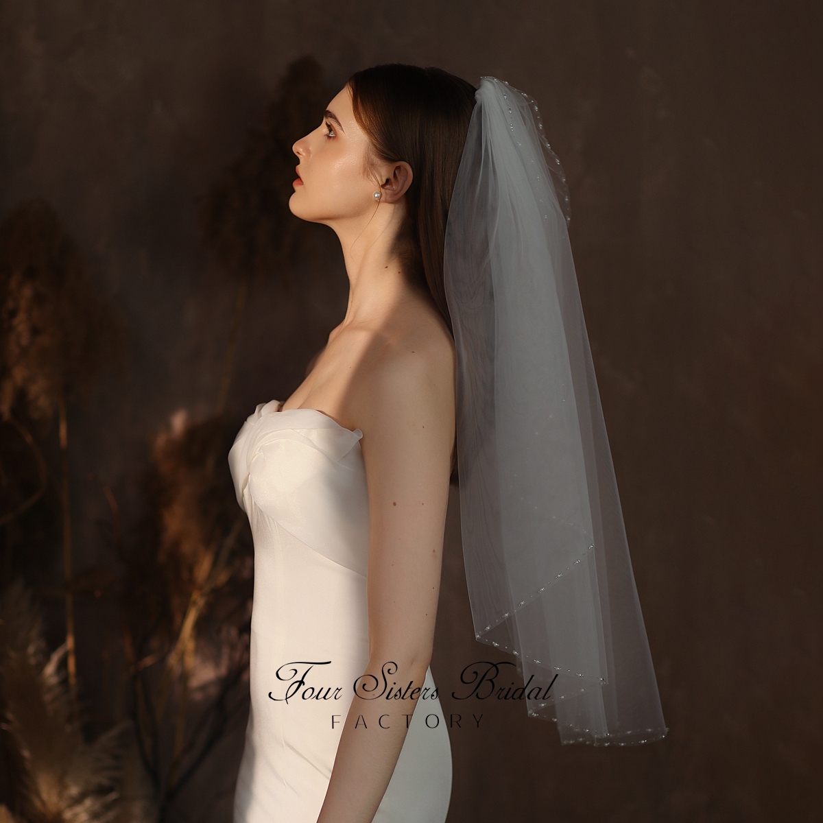 31  Inches Beading Bridal Veils