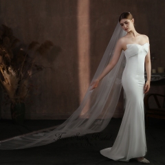 106 Inches  Bridal Veils With Big Flowers