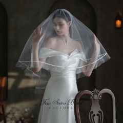 Two Layers Satin Edge Veils
