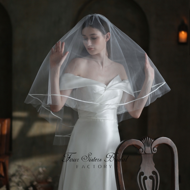 Two Layers Satin Edge Veils