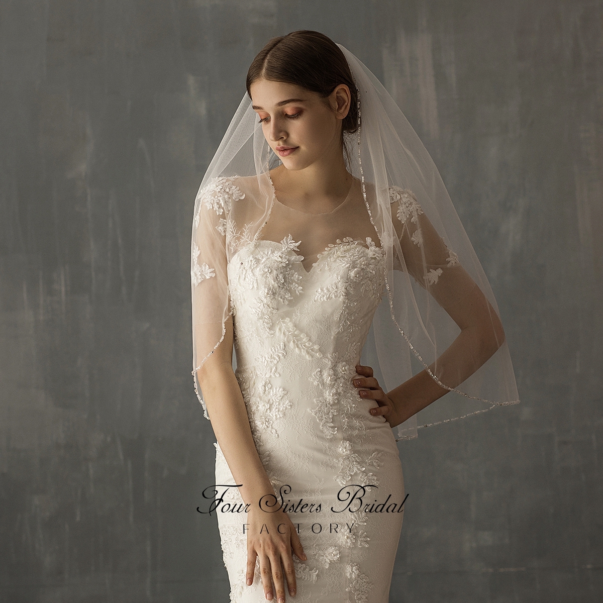 31  Inches Beading Bridal Veils