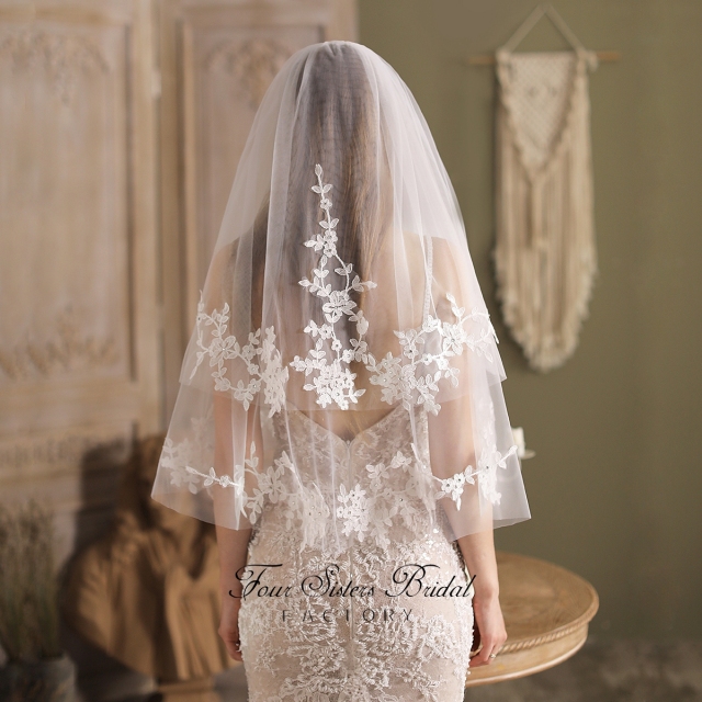 Two Layers Lace Veils