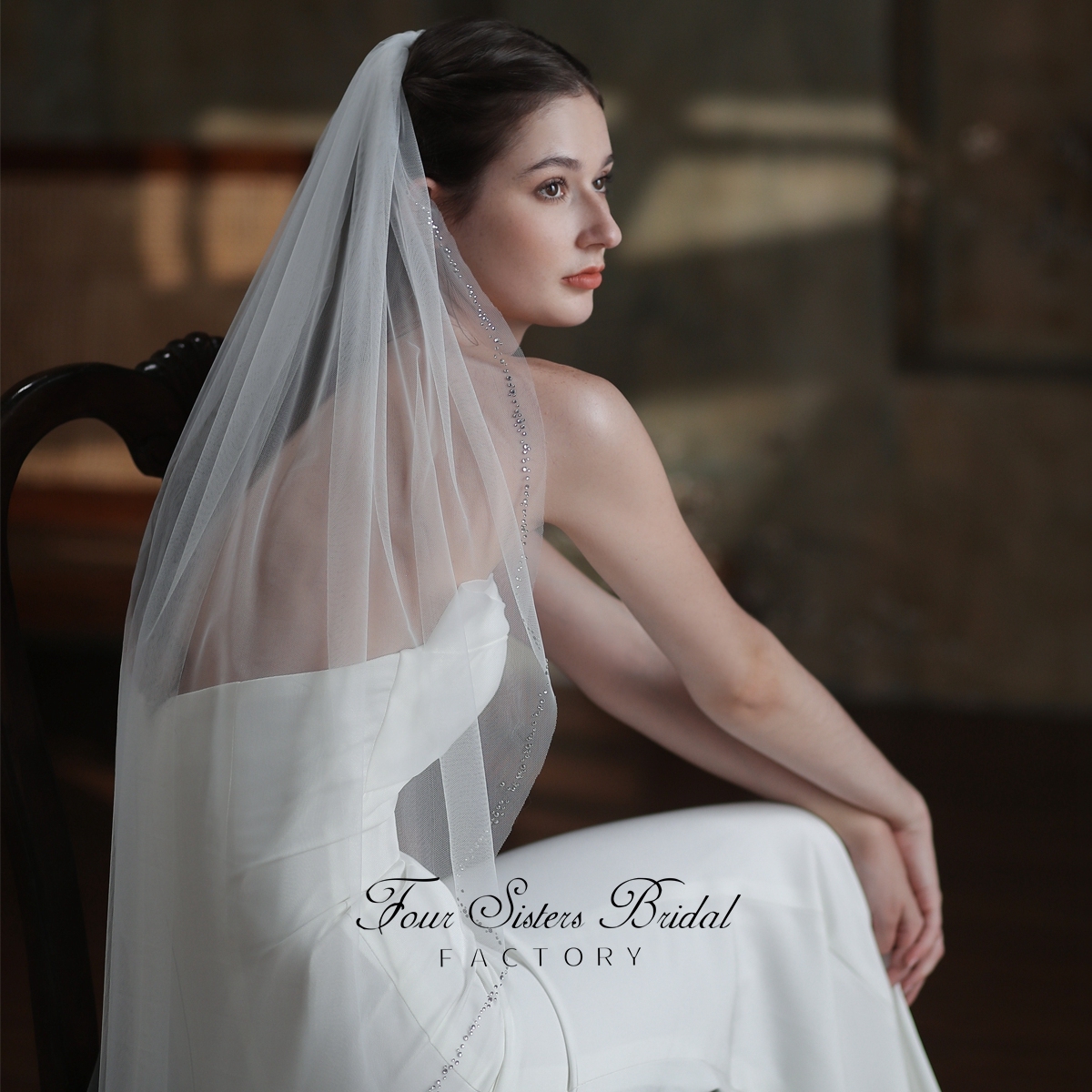 37 Inches Beading Bridal Veils