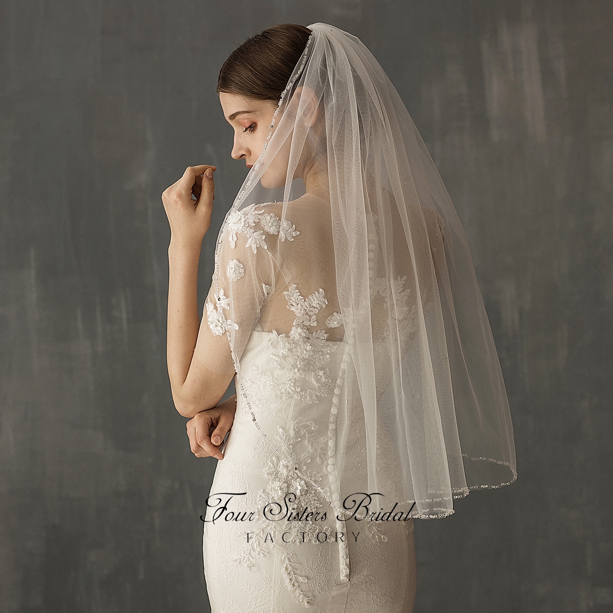 31  Inches Beading Bridal Veils