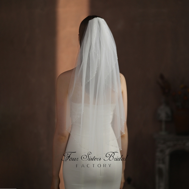 31  Inches Beading Bridal Veils