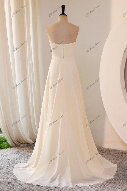 Sweet Heart Pleat Chiffon Split Bridesmaid Dress