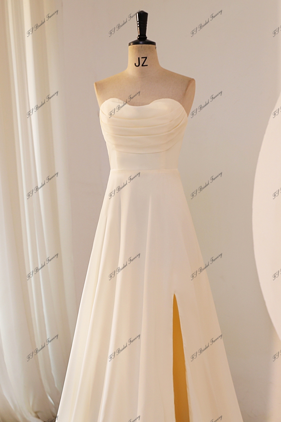 Sweet Heart Pleat Chiffon Split Bridesmaid Dress