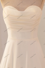 Sweet Heart Pleat Chiffon Split Bridesmaid Dress