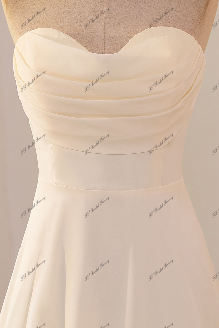 Sweet Heart Pleat Chiffon Split Bridesmaid Dress