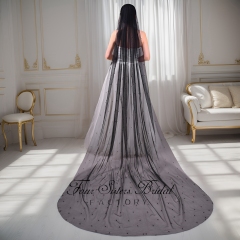 Black Pearl Appliques  Veil