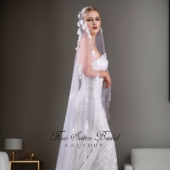 3D Flowers Bridal Veils