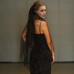 Black Sequin  Veil