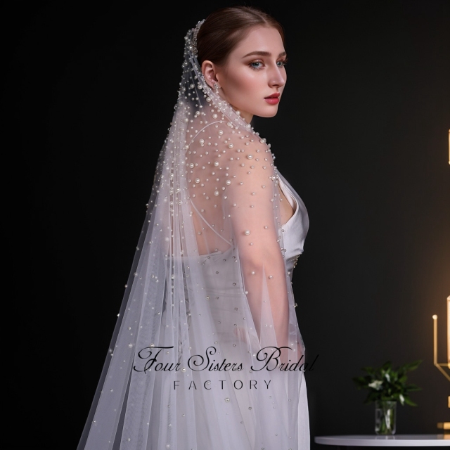 Pearls Wedding Veils