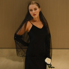 Black Sequin  Veil