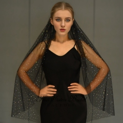 Black Sequin  Veil