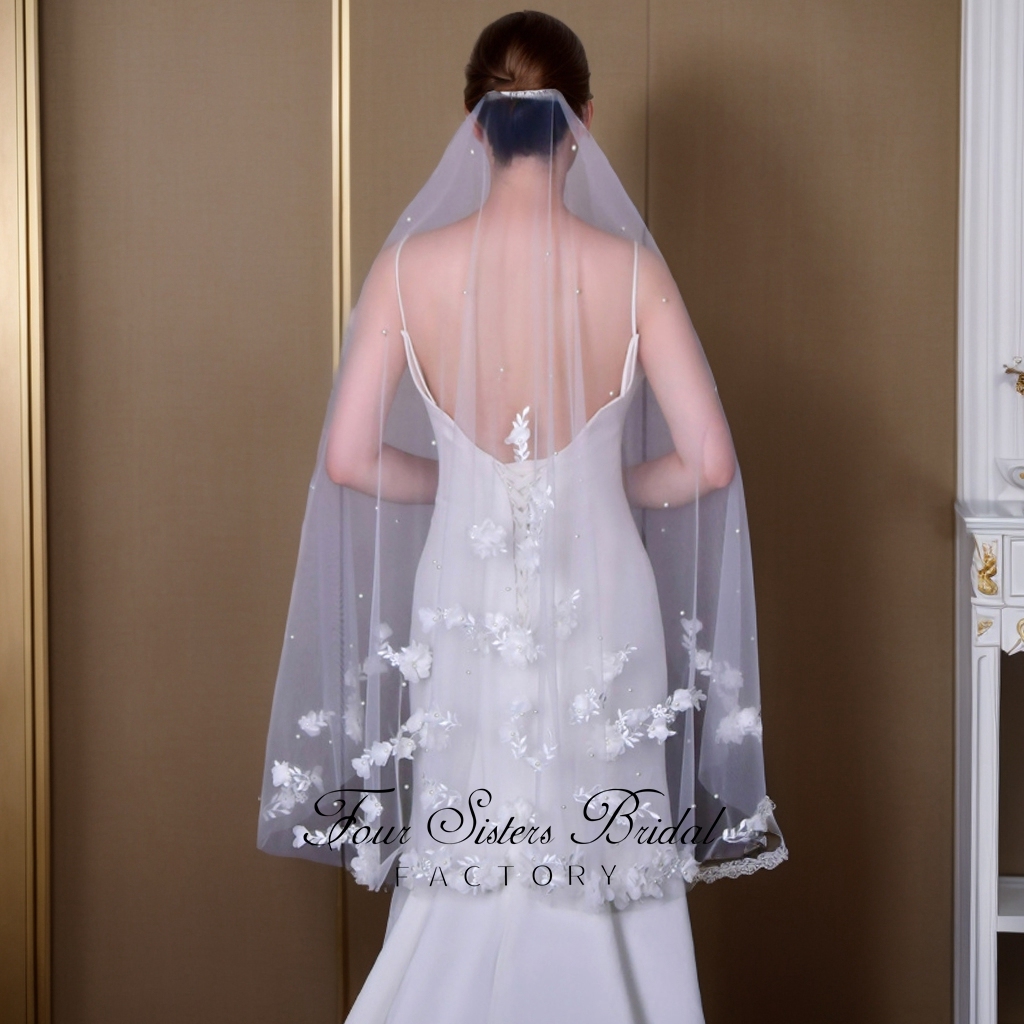3D Flowers Bridal Veils