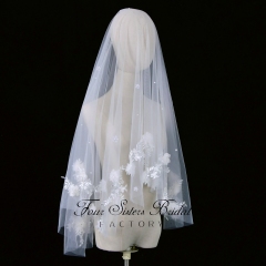 Double Layers 3D Lace  Bridal Veils