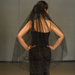 Black Sequin  Veil