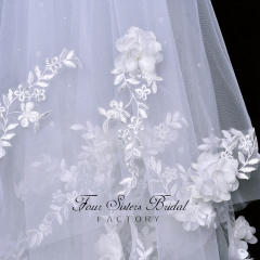 Double Layers 3D Lace  Bridal Veils