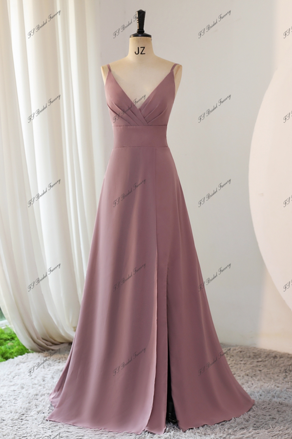 Spaghetti Straps Chiffon Bridesmaid Dress