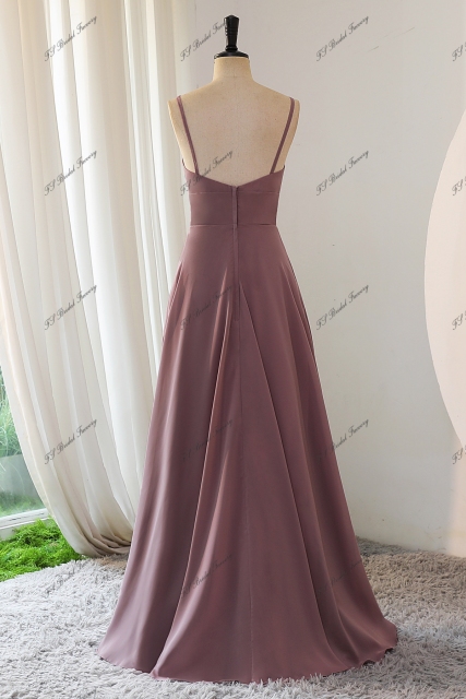 Spaghetti Straps Chiffon Bridesmaid Dress