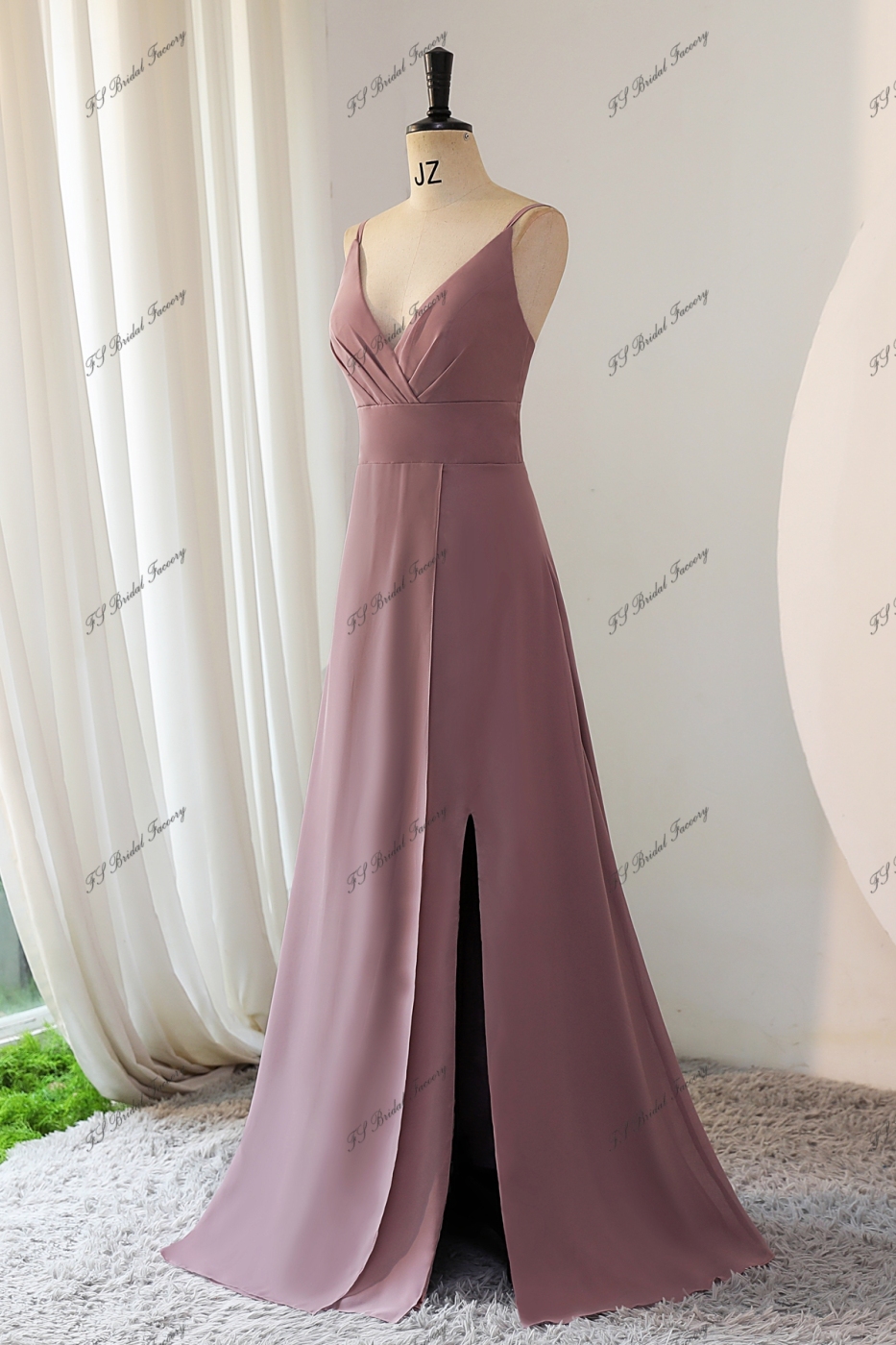 Spaghetti Straps Chiffon Bridesmaid Dress