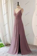Spaghetti Straps Chiffon Bridesmaid Dress