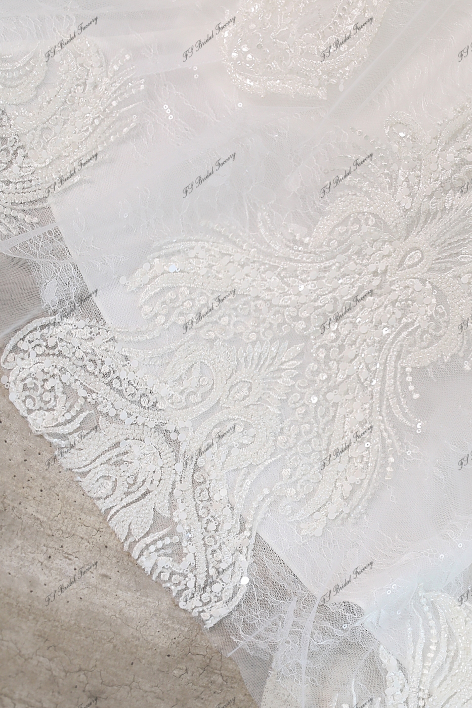 Spaghetti Straps Heavy Beading Lace Mermaid Bridal Dress
