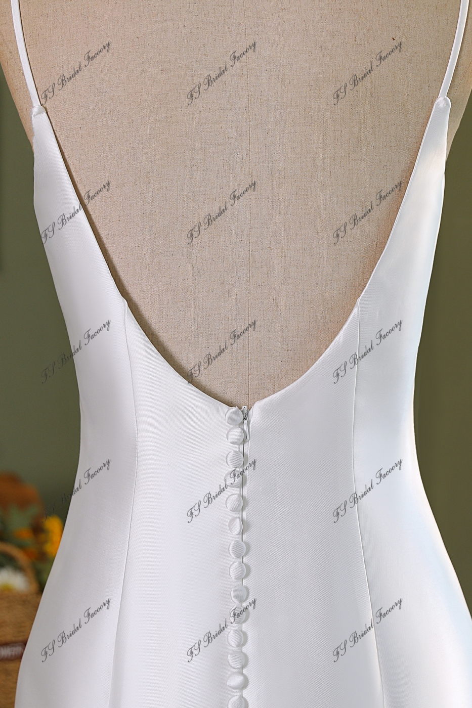 Detached Bow Simple Mikado Mermaid Bridal Dress