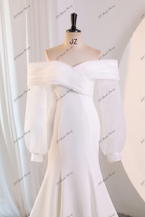 Off Shoulder Crepe Mermaid Bridal Dress
