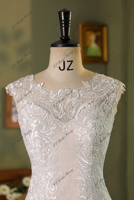 Flare Fit  Mermaid Bridal Dress With Whole Piece Lace Underlay