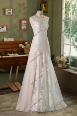 Flare Fit  Mermaid Bridal Dress With Whole Piece Lace Underlay