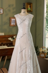 Flare Fit  Mermaid Bridal Dress With Whole Piece Lace Underlay