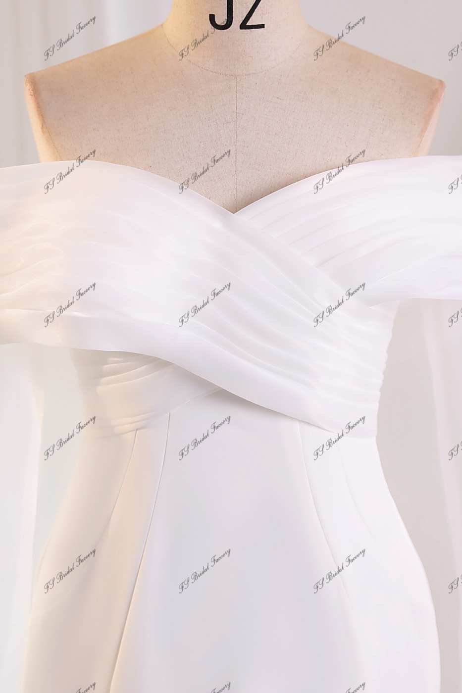 Off Shoulder Crepe Mermaid Bridal Dress