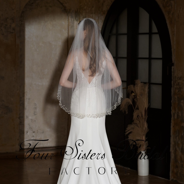 39 Inches Beading Bridal Veils