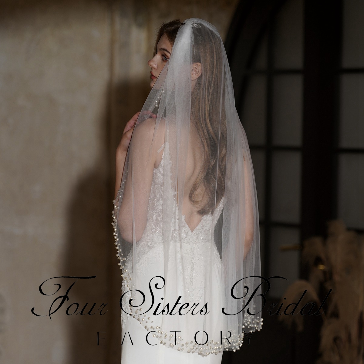 39 Inches Beading Bridal Veils
