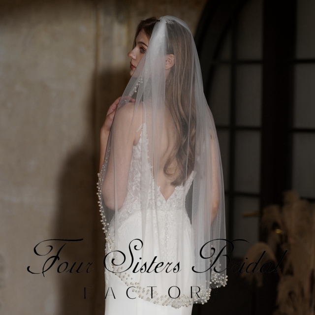 39 Inches Beading Bridal Veils