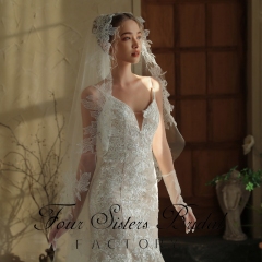 Lace Bridal Veils Without Comb