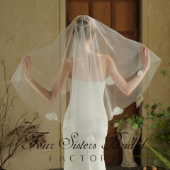 3D Flowers Bridal Veils Without Comb