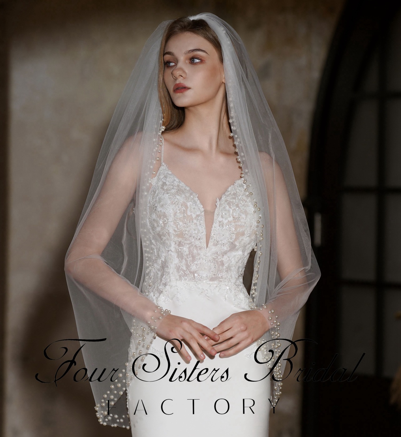 39 Inches Beading Bridal Veils