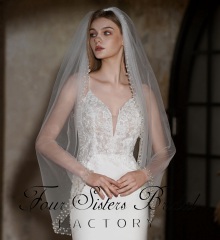 39 Inches Beading Bridal Veils