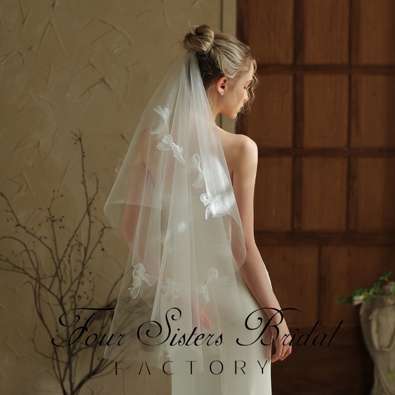Lace Bridal Veils Without Comb