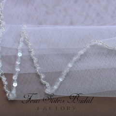 3D Beading Flowers Bridal Veils