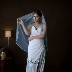 3D Beading Flowers Bridal Veils