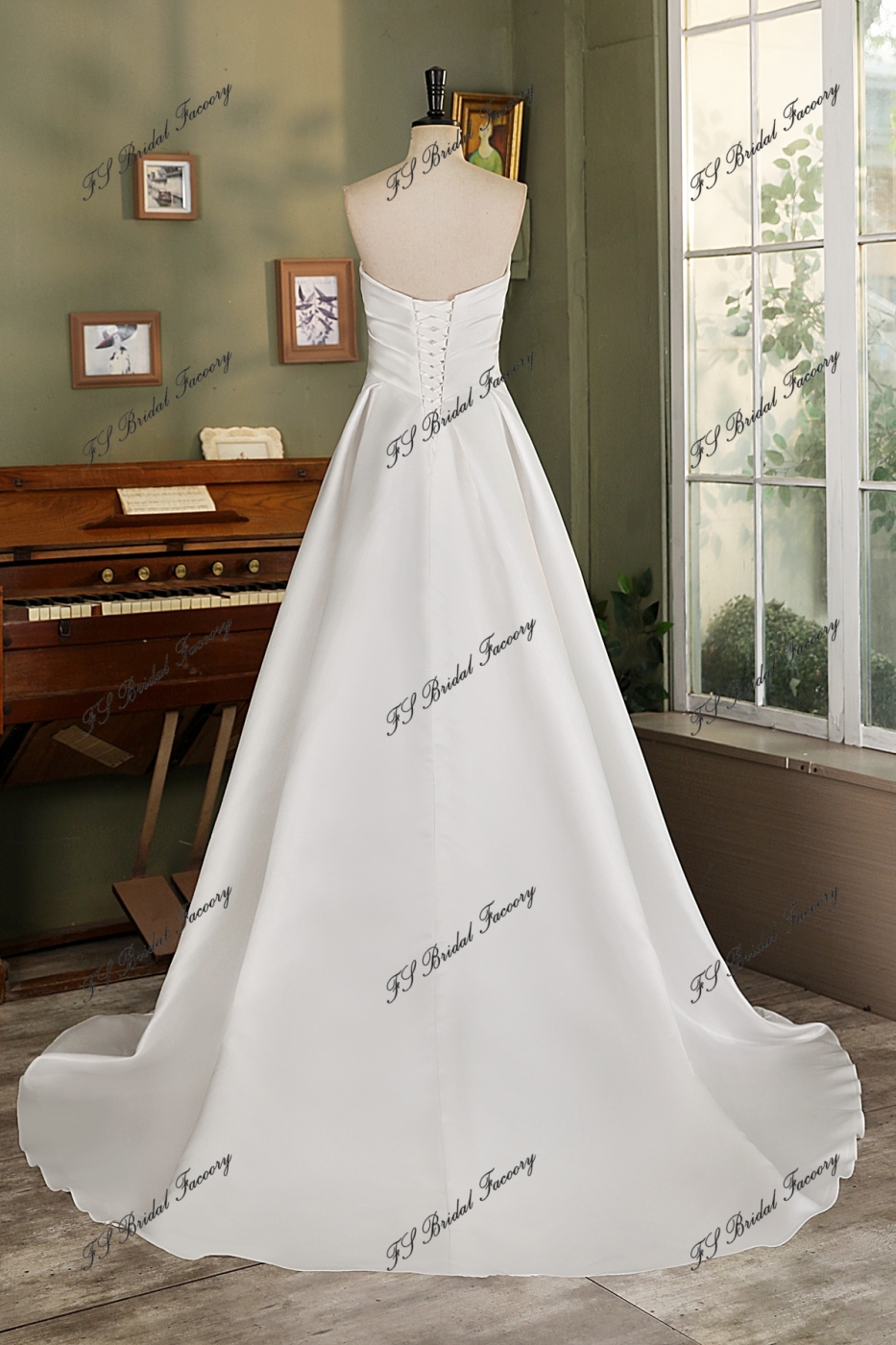 Sweet Heart  Soft Satin A Line Wedding Gown