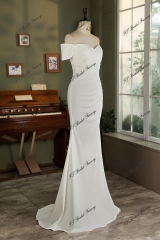 Off Shoulder Mermaid Pleat Prom Dress