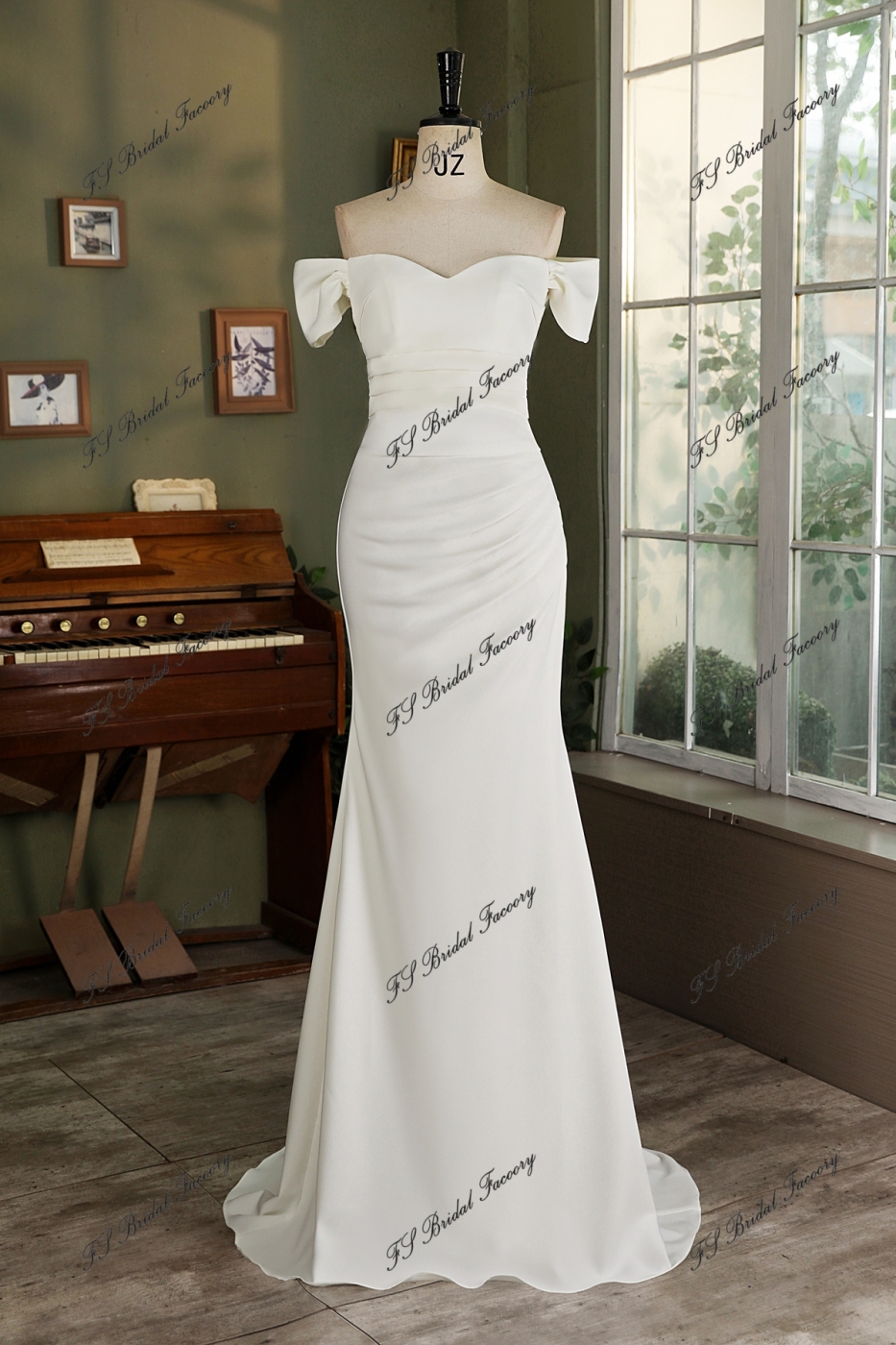Off Shoulder Mermaid Pleat Prom Dress