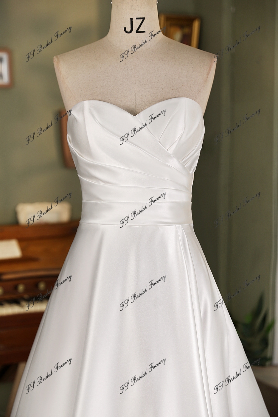 Sweet Heart  Soft Satin A Line Wedding Gown